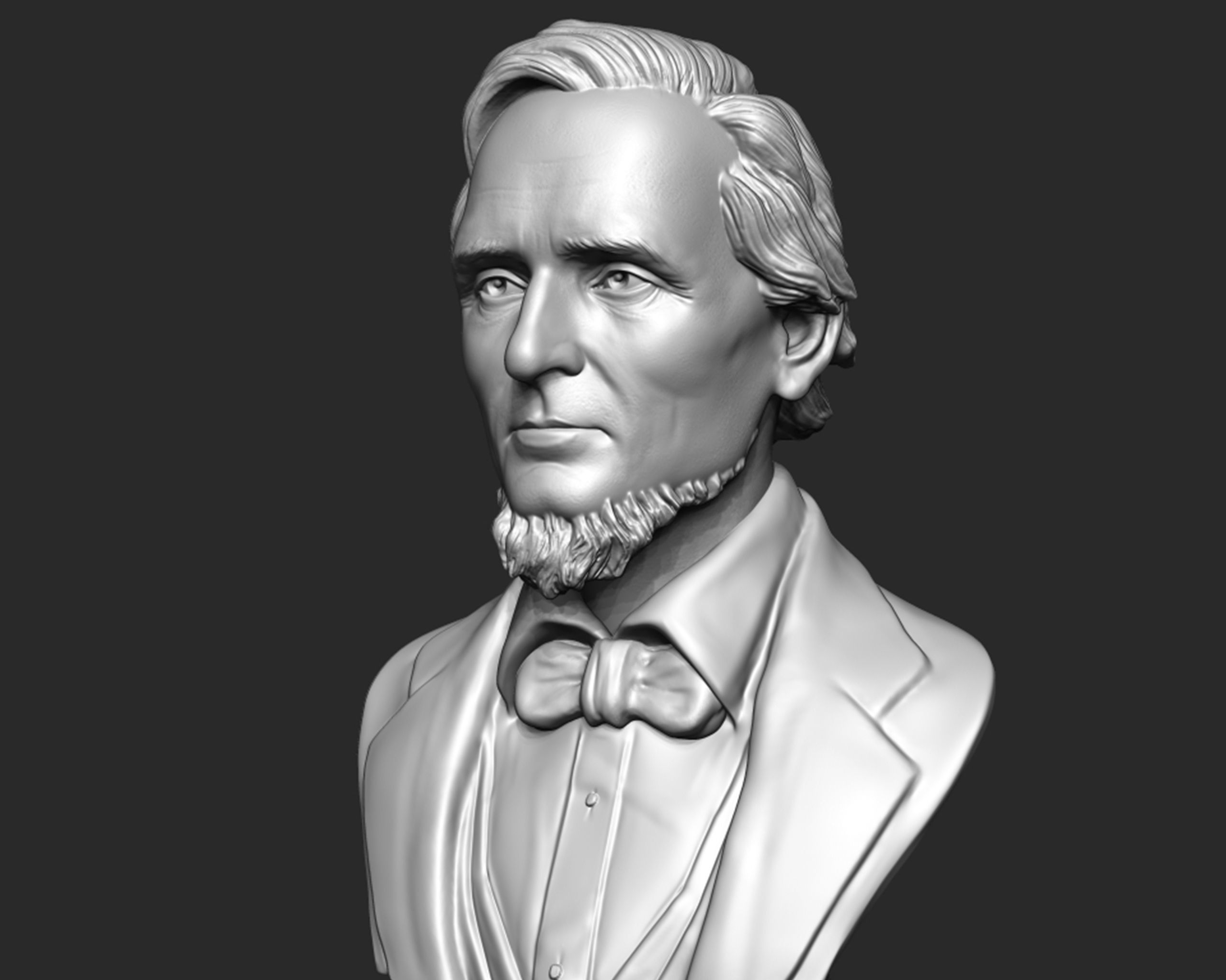 Jefferson Davis bust sculpture 3D print model_5