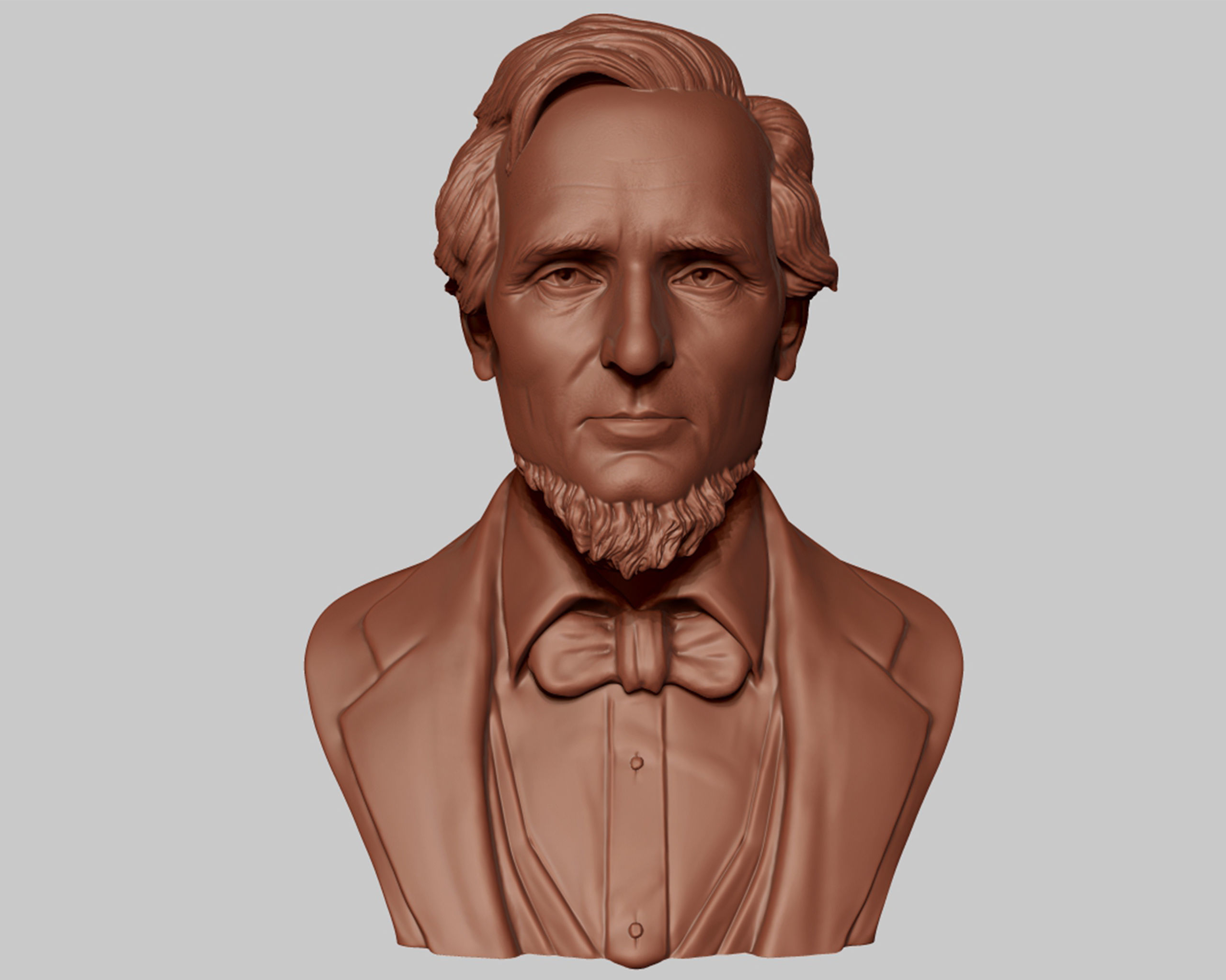 Jefferson Davis bust sculpture 3D print model_14