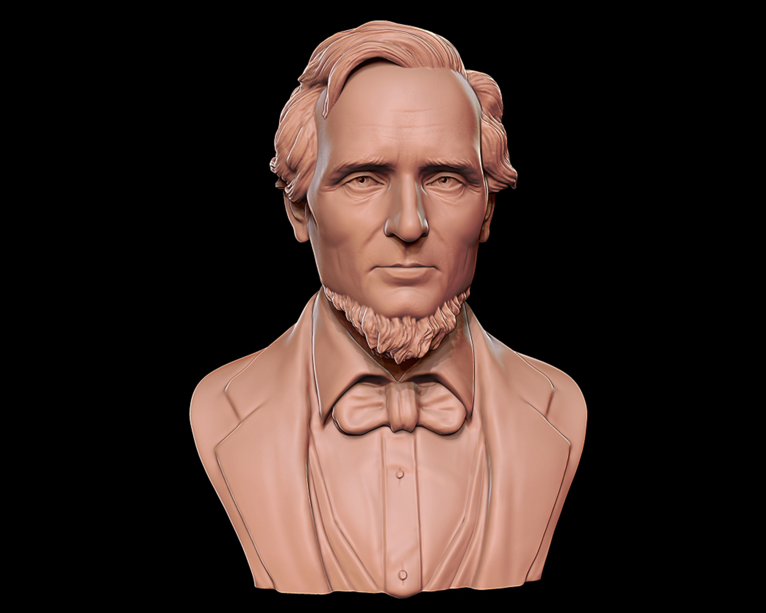 Jefferson Davis bust sculpture 3D print model_6