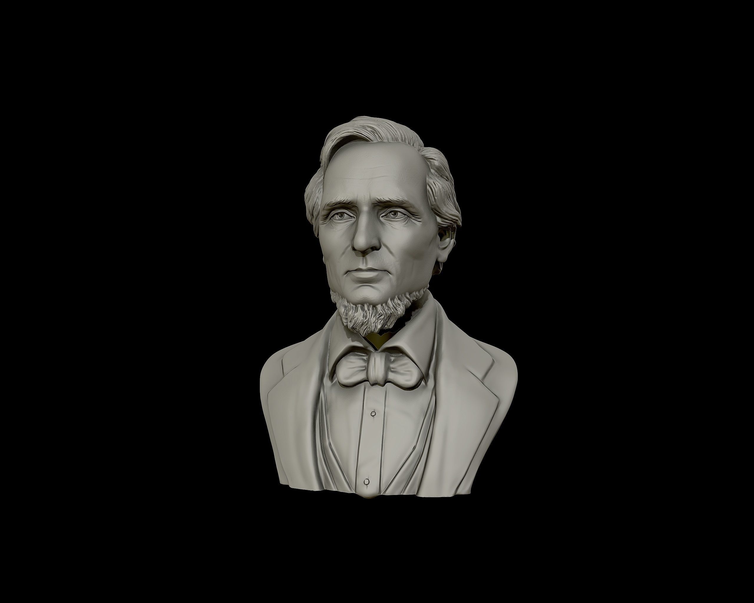 Jefferson Davis bust sculpture 3D print model_16
