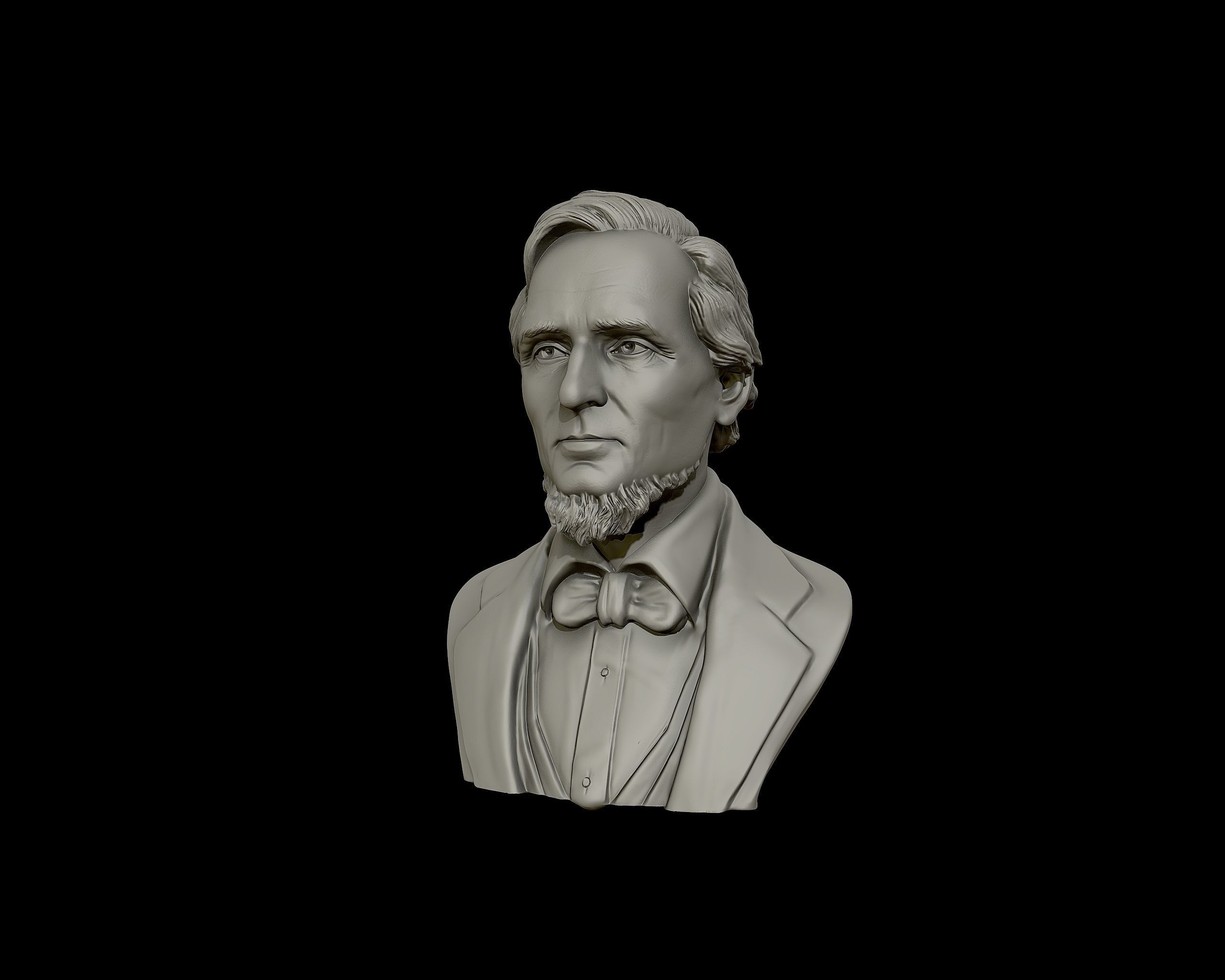 Jefferson Davis bust sculpture 3D print model_17
