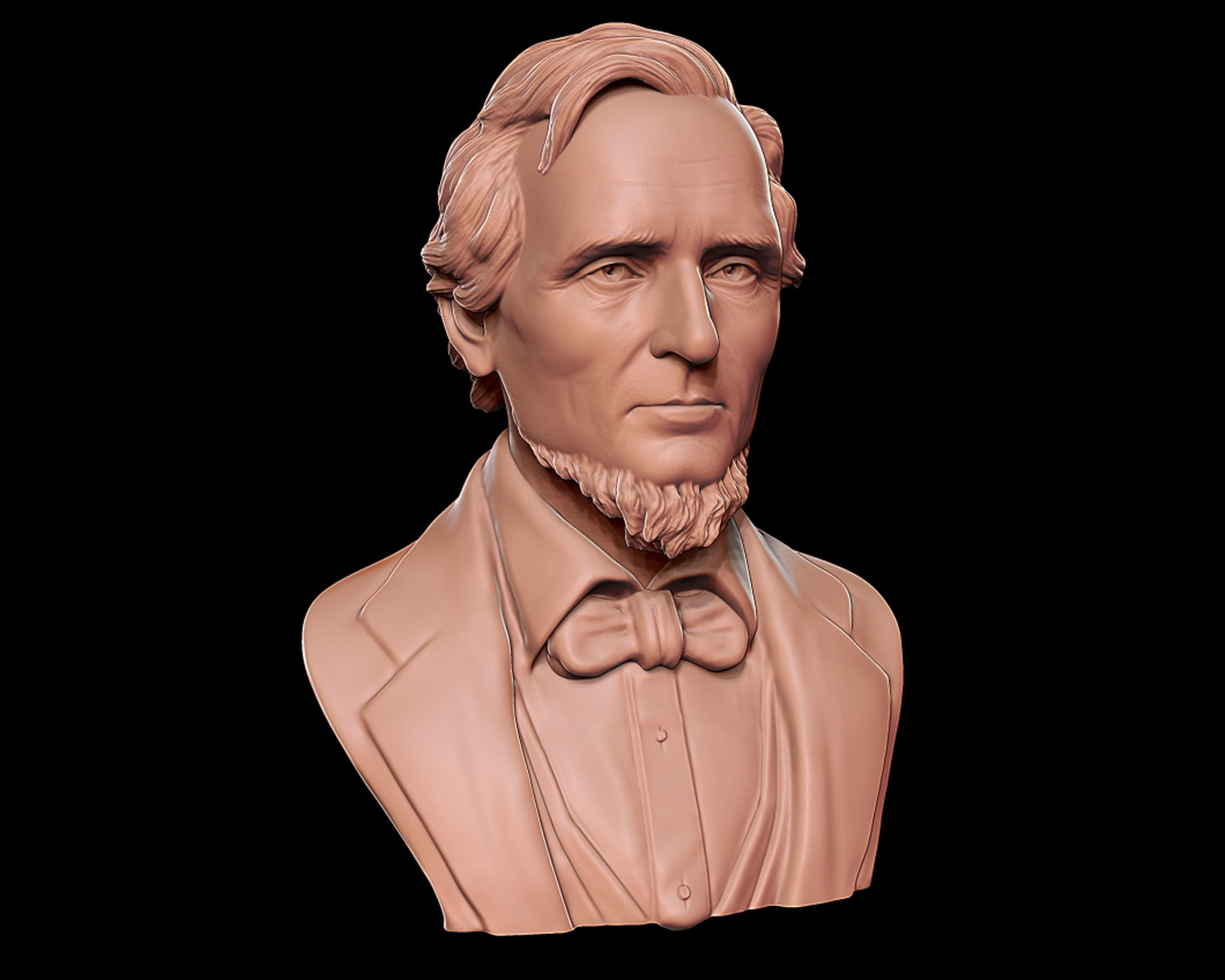 Jefferson Davis bust sculpture 3D print model_9