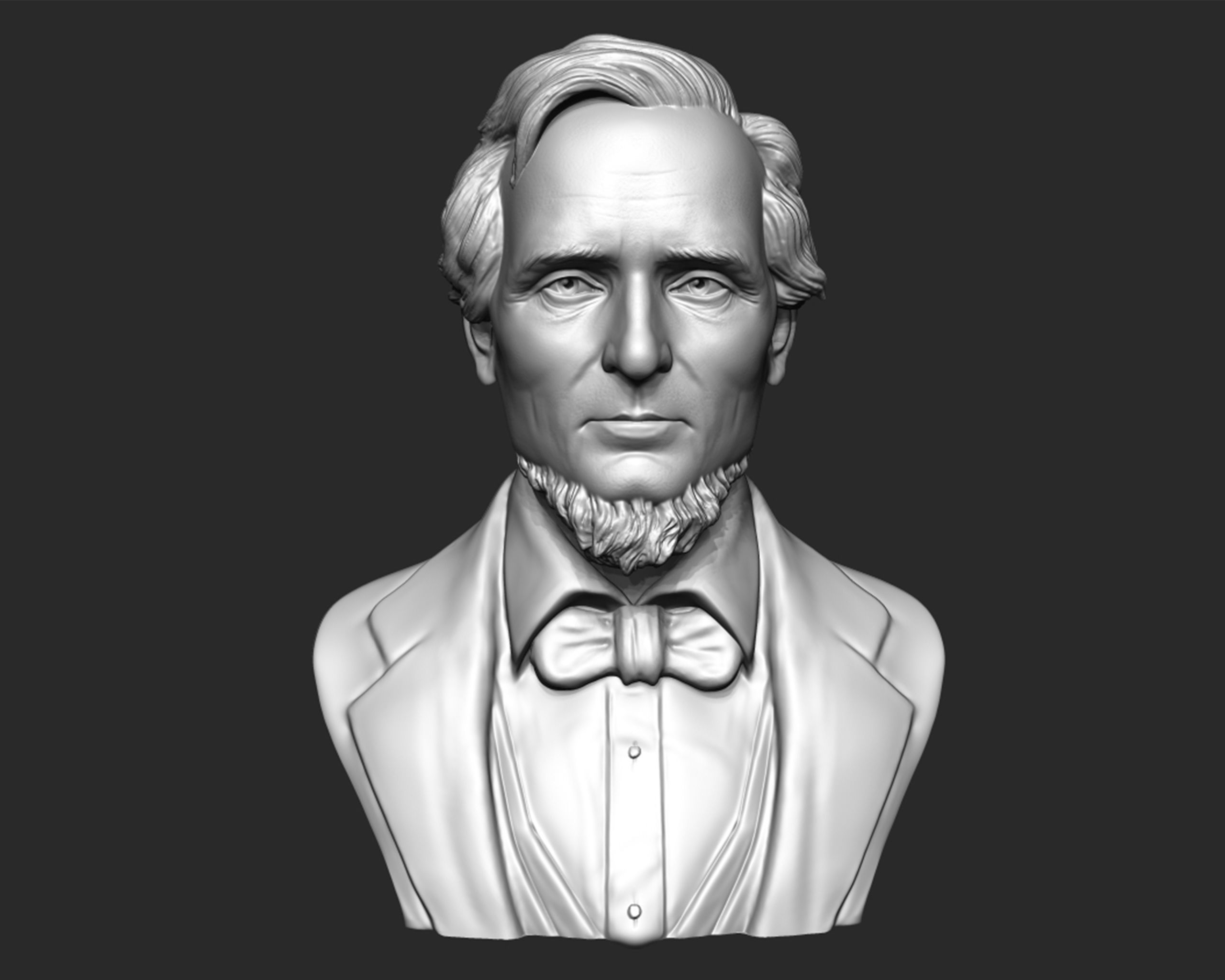 Jefferson Davis bust sculpture 3D print model_2