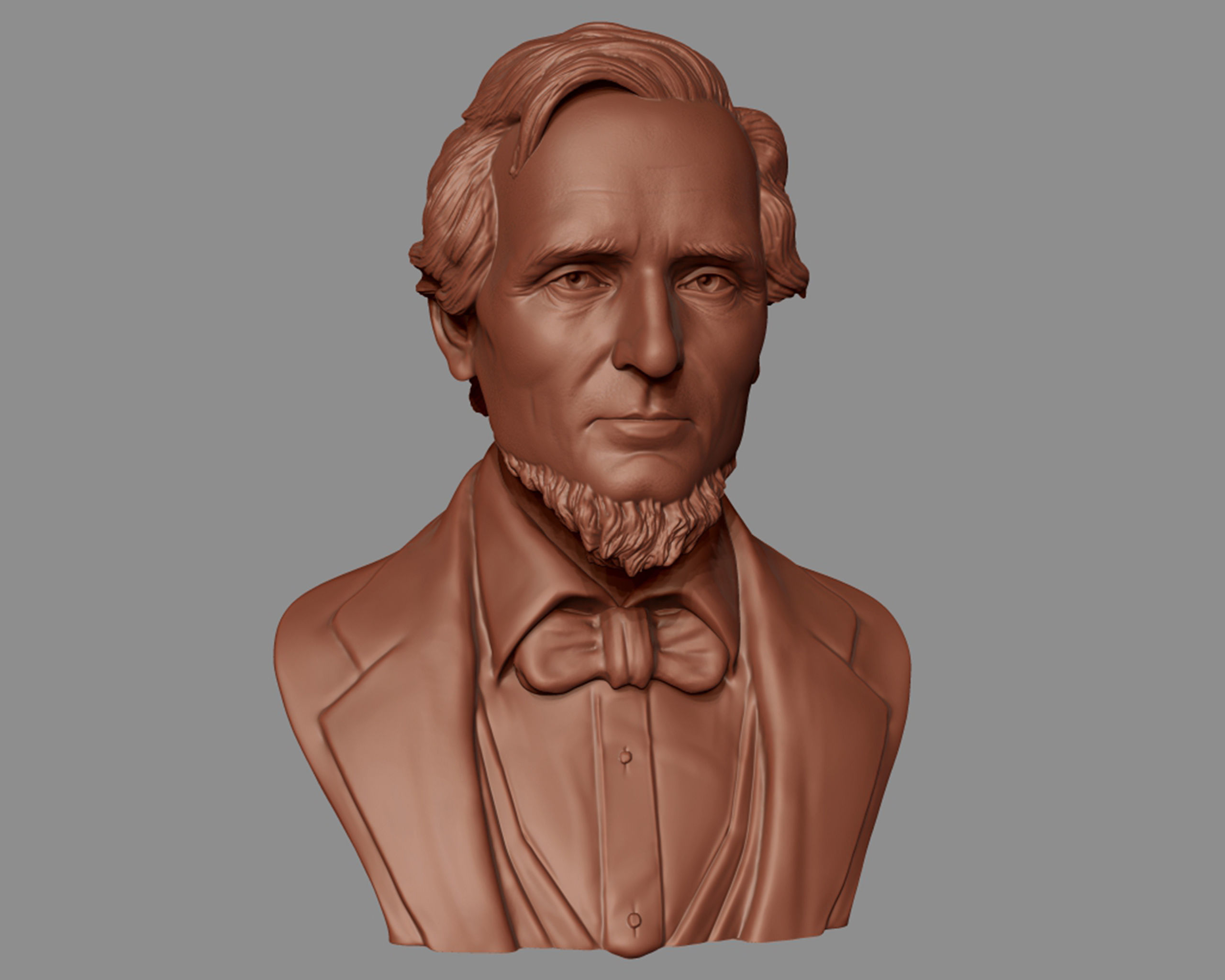 Jefferson Davis bust sculpture 3D print model_11