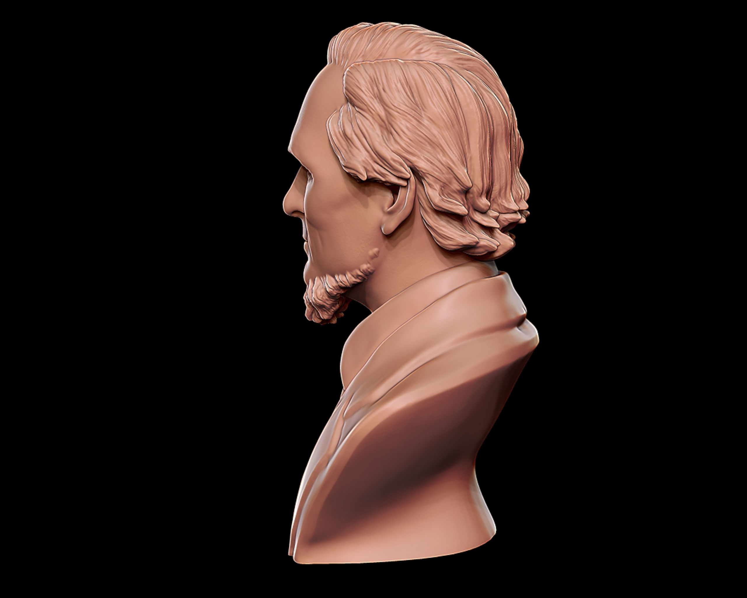Jefferson Davis bust sculpture 3D print model_8