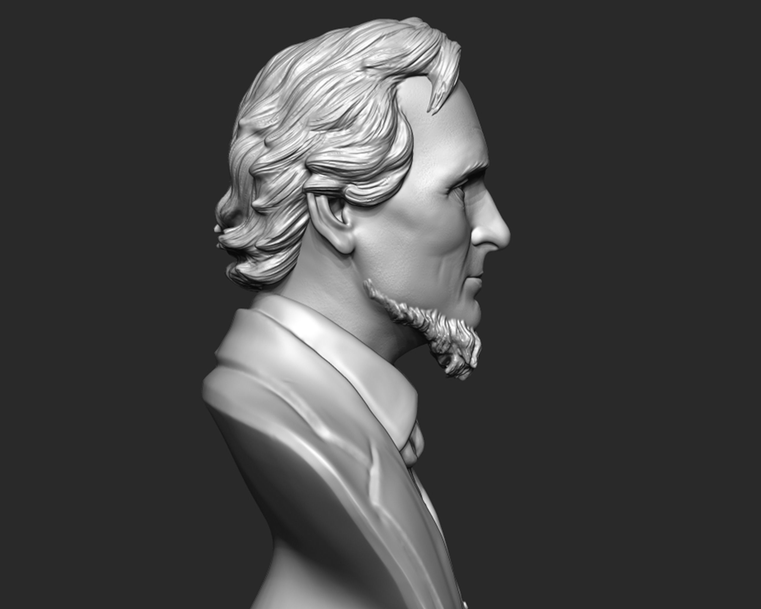 Jefferson Davis bust sculpture 3D print model_4