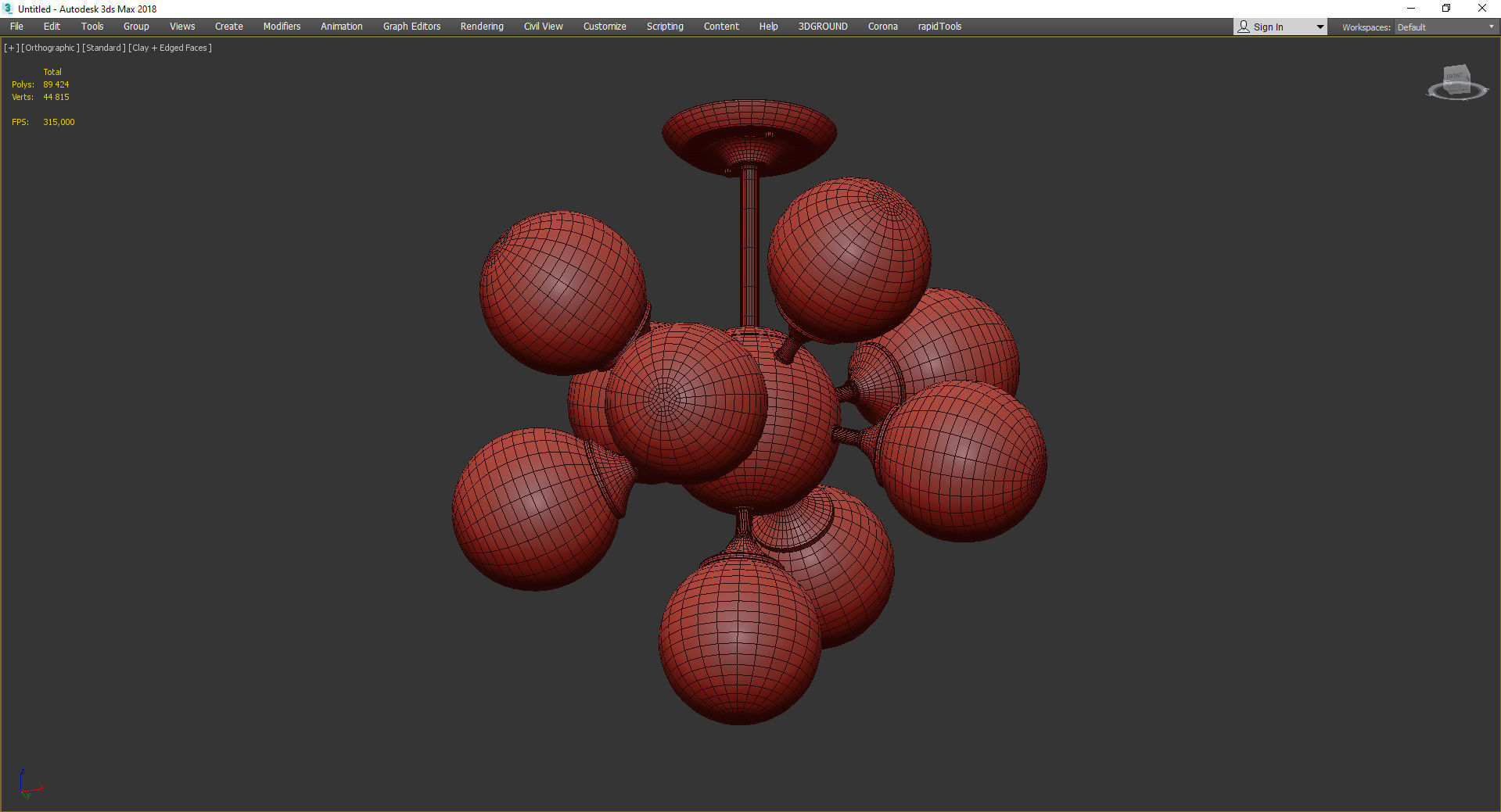 Arte Lamp FOBOS Low-poly 3D model_3