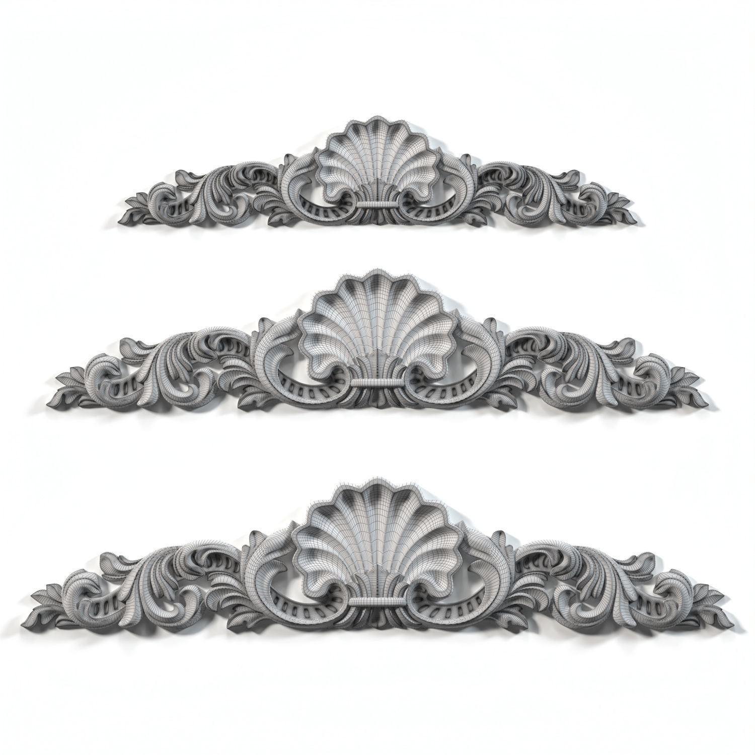 Horizontal carved decor 1601 3D model_3