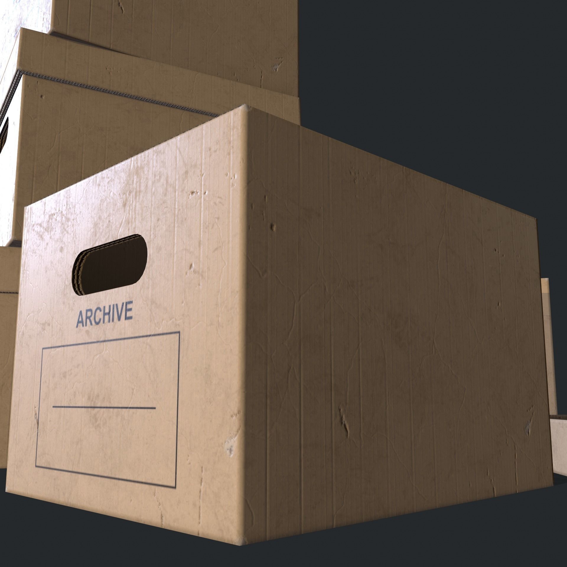 Archive box Low-poly 3D model_8