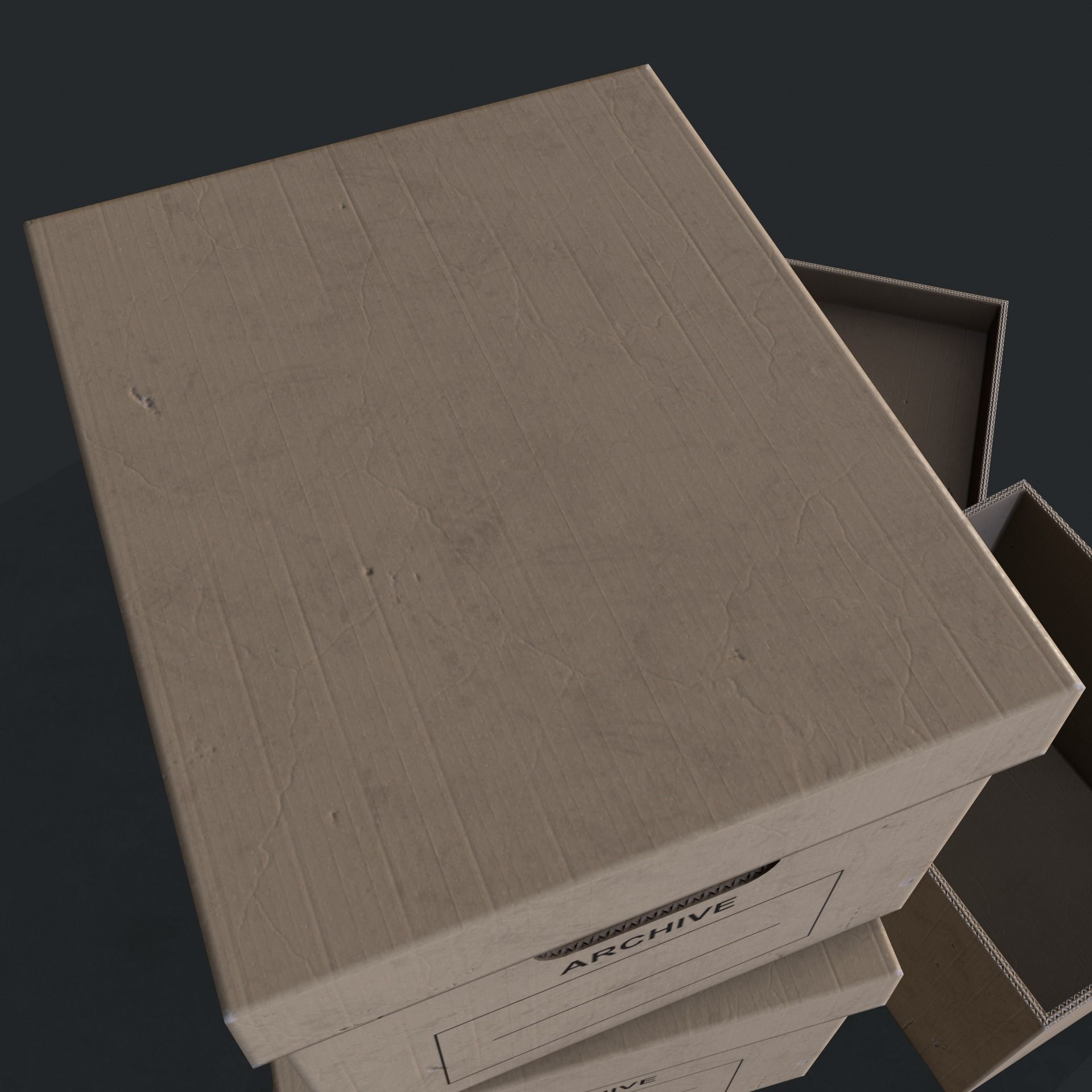 Archive box Low-poly 3D model_12