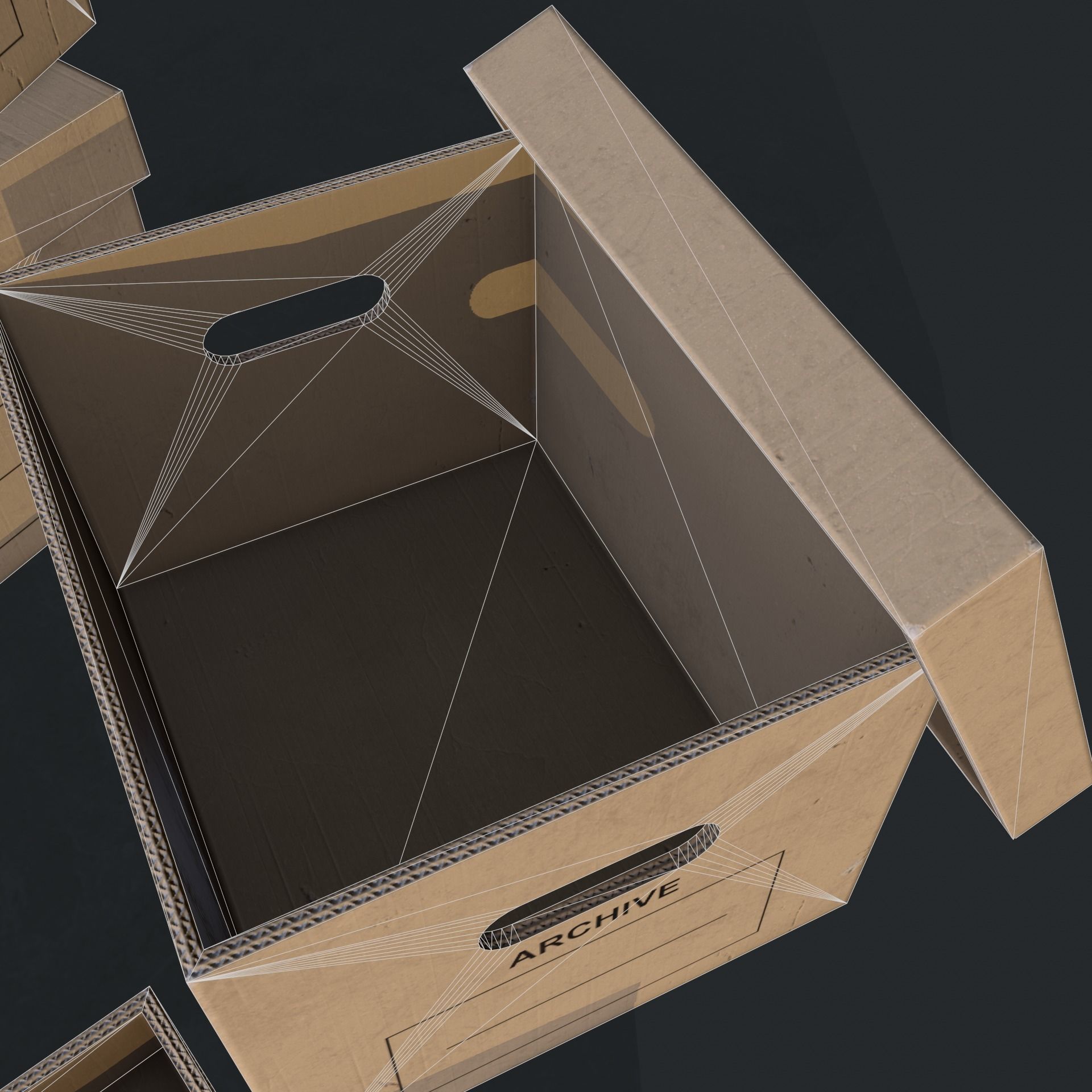 Archive box Low-poly 3D model_7