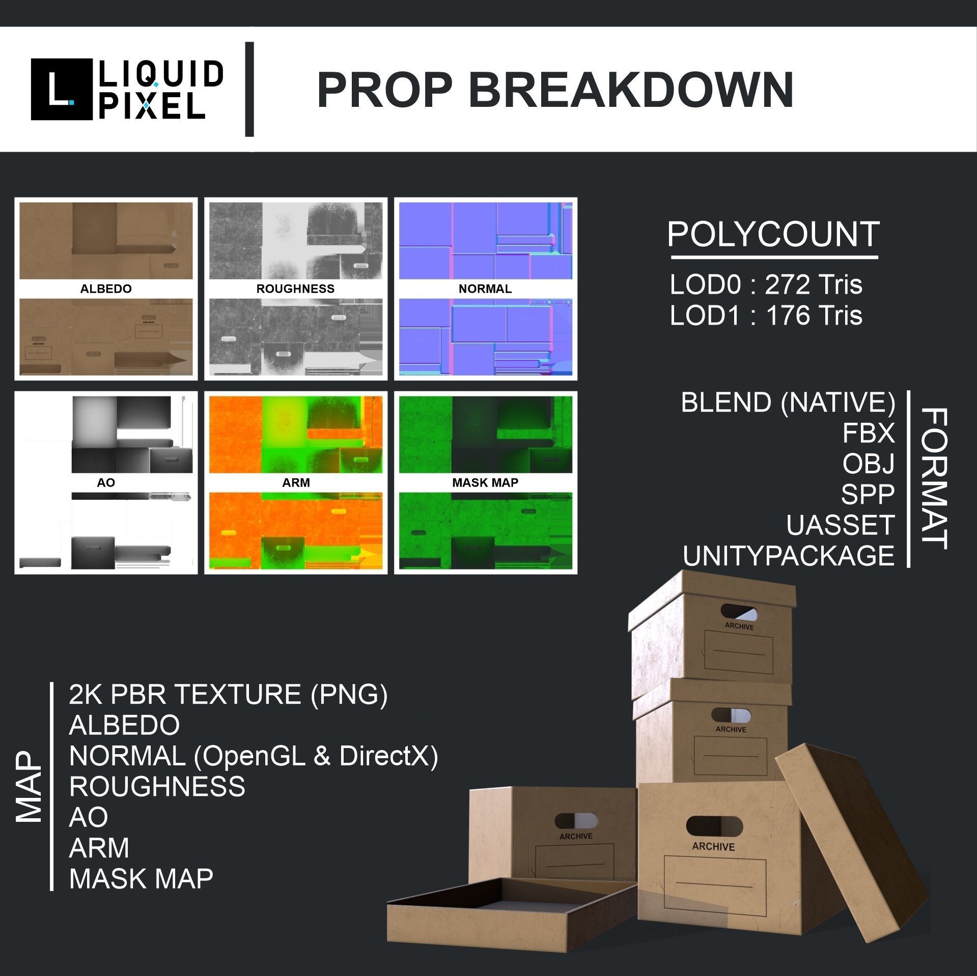 Archive box Low-poly 3D model_17