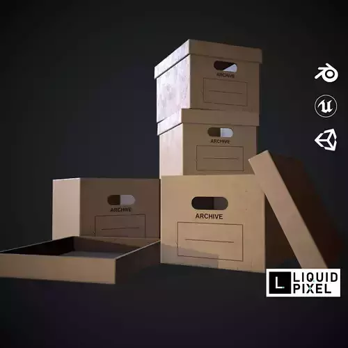 Archive box Low-poly 3D model