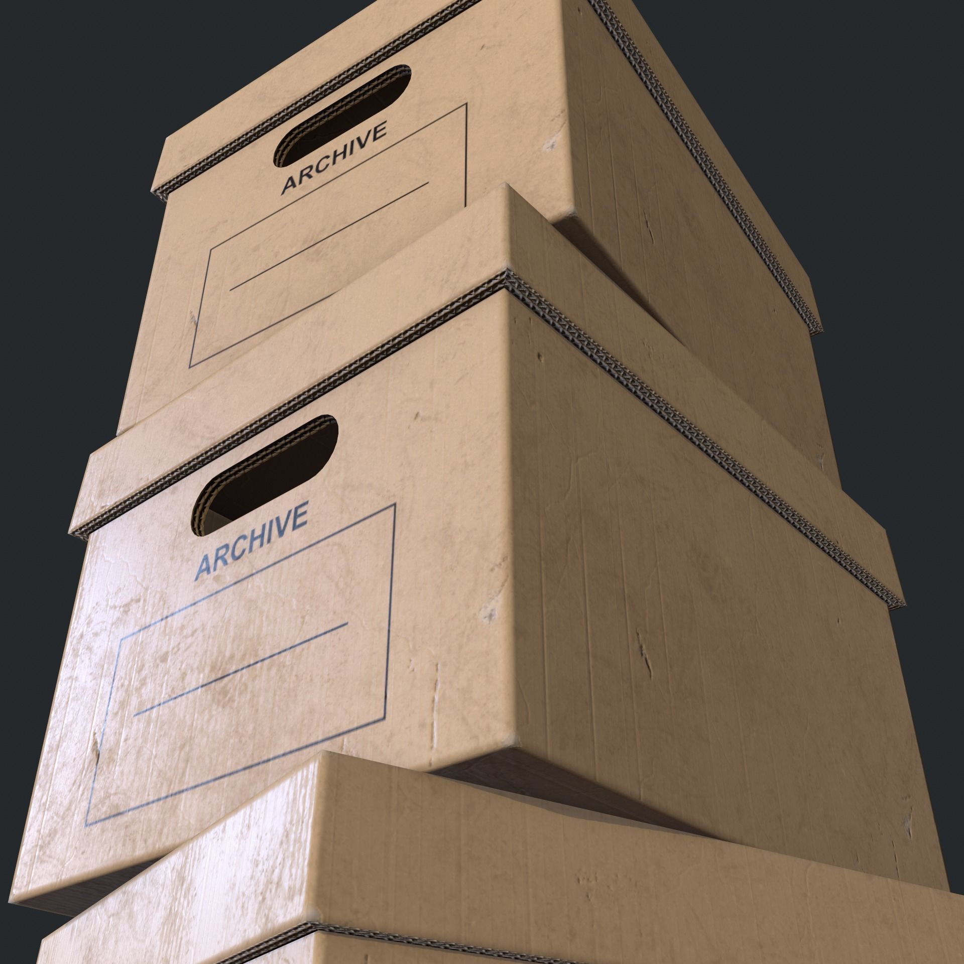 Archive box Low-poly 3D model_10