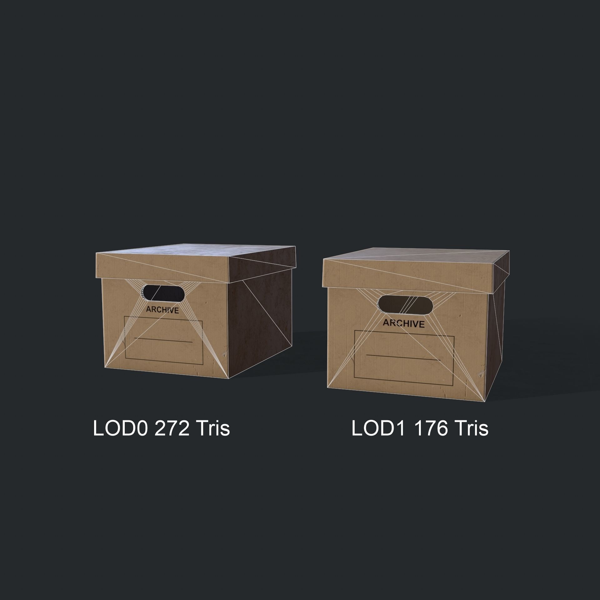 Archive box Low-poly 3D model_16