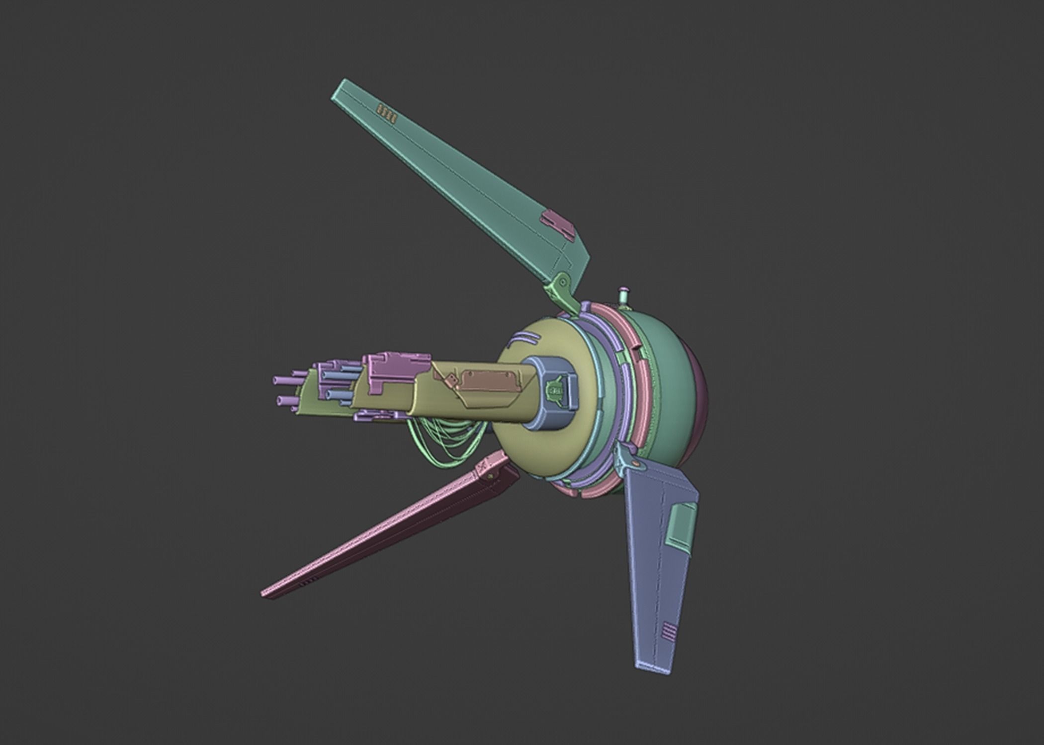 Sci-Fi Space Ship 3D model_2