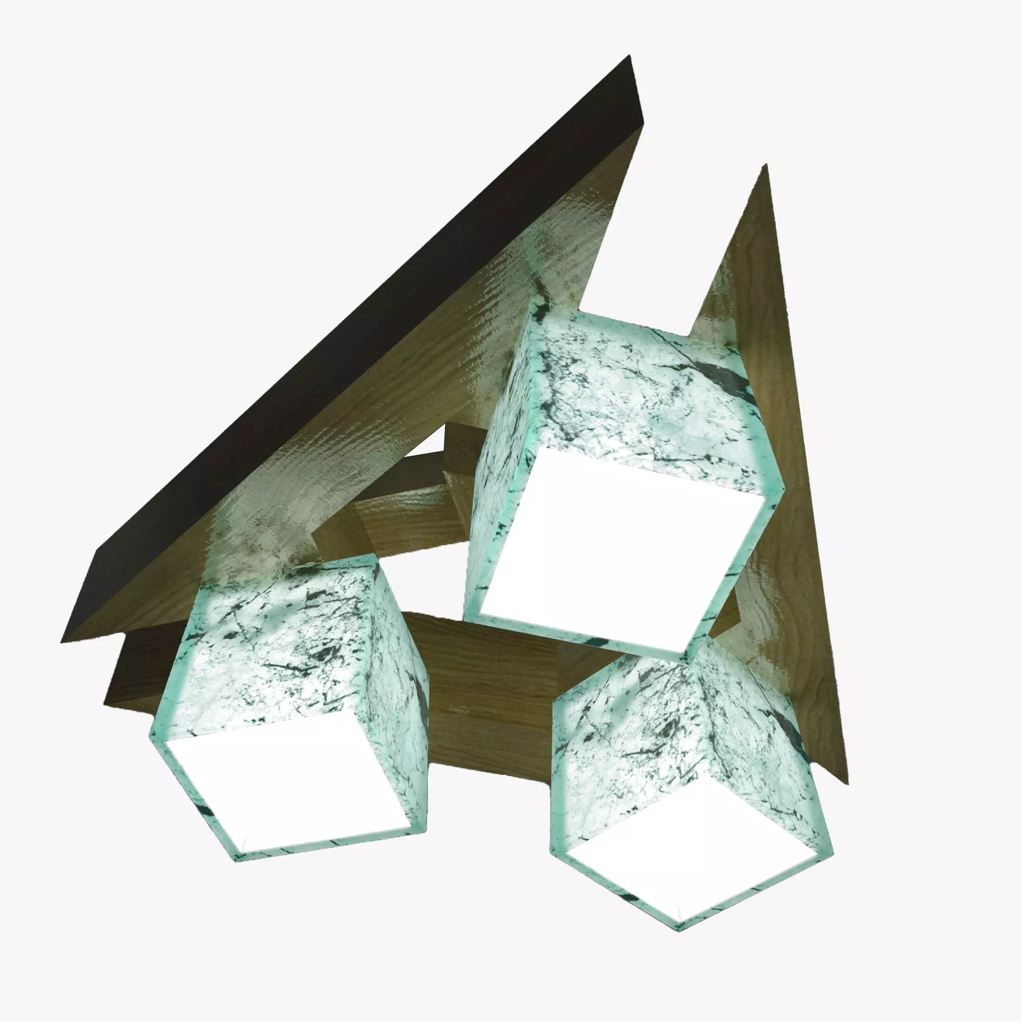 Wooden chandelier Triangula 3D model
