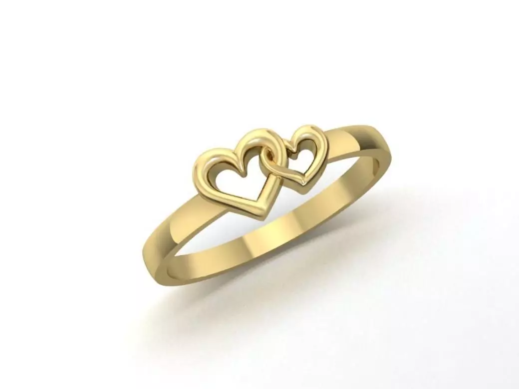 Hearts ring  3D print model_0