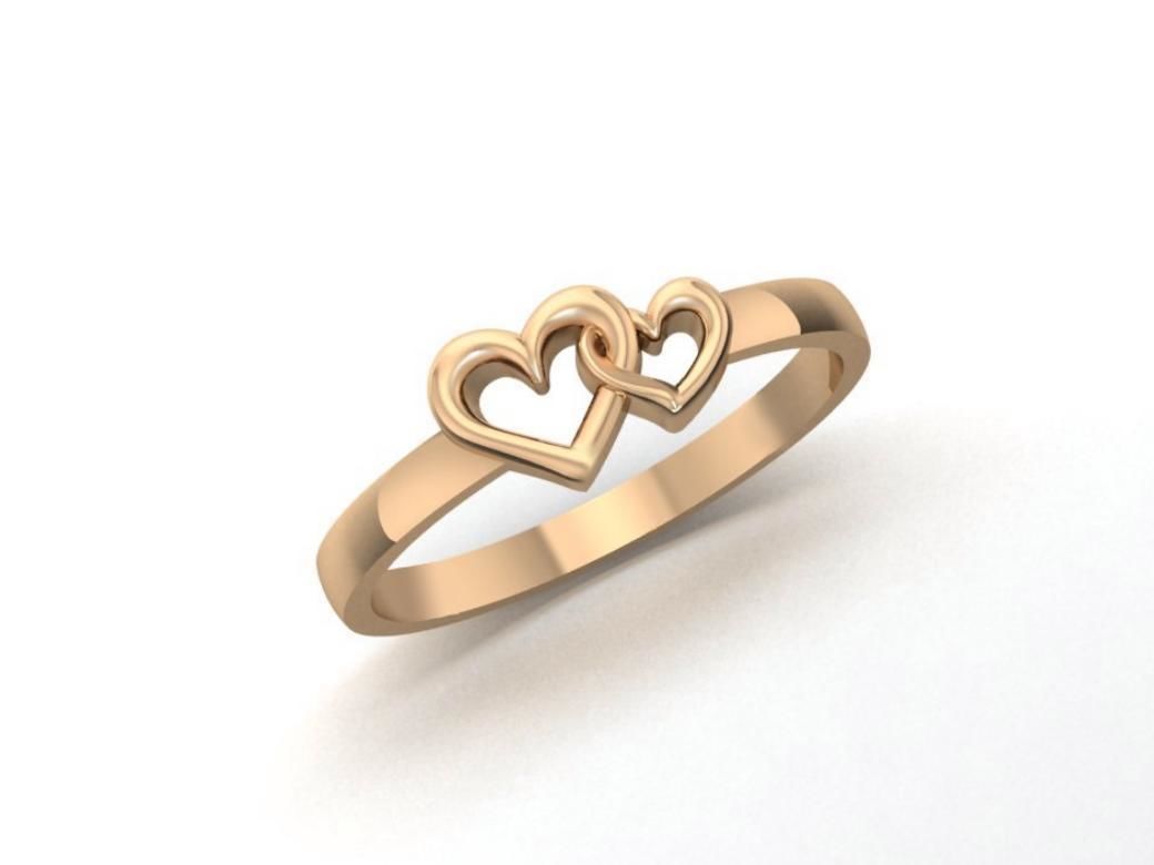 Hearts ring  3D print model_1