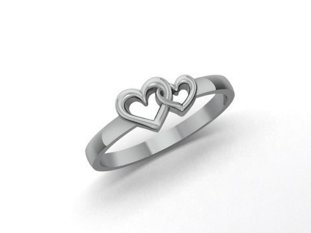 Hearts ring  3D print model_2