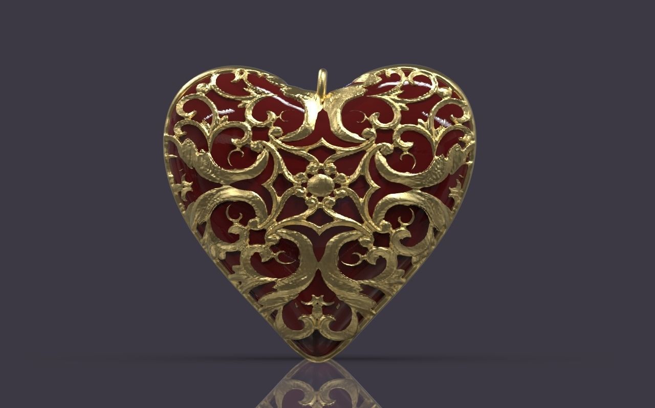 Heart Pendant 2 3D print model_2