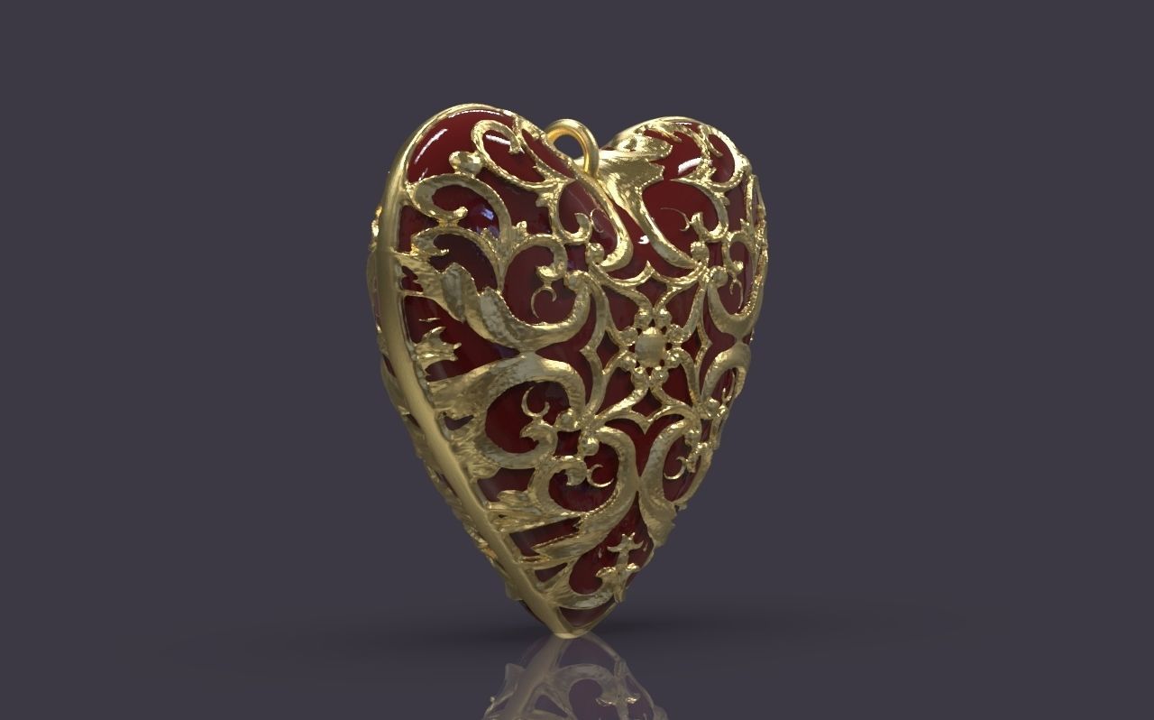 Heart Pendant 2 3D print model_3