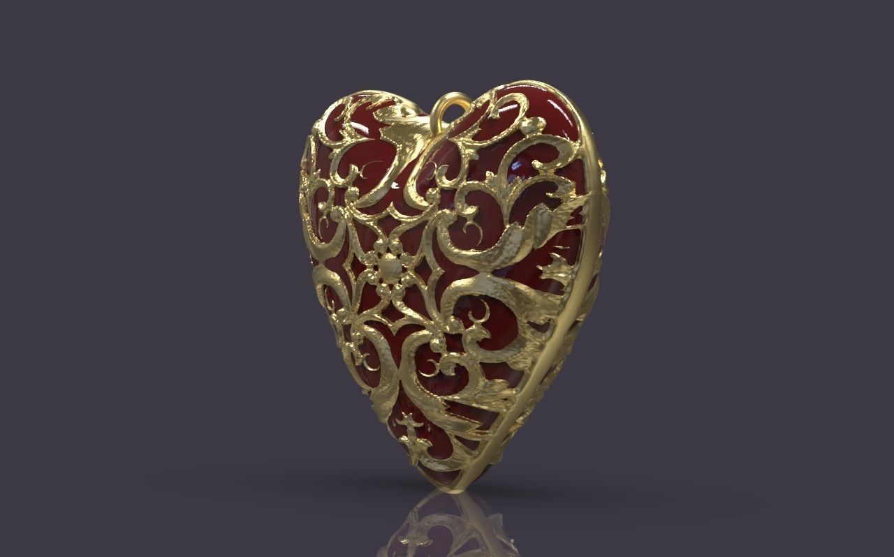 Heart Pendant 2 3D print model_1