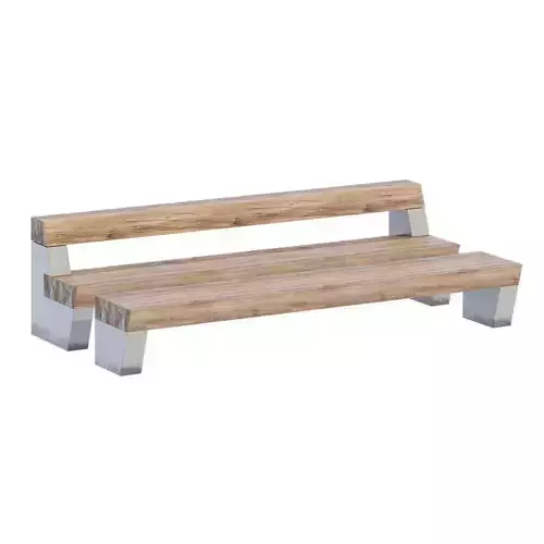 Robusta wooden bench with stainless steel legs
