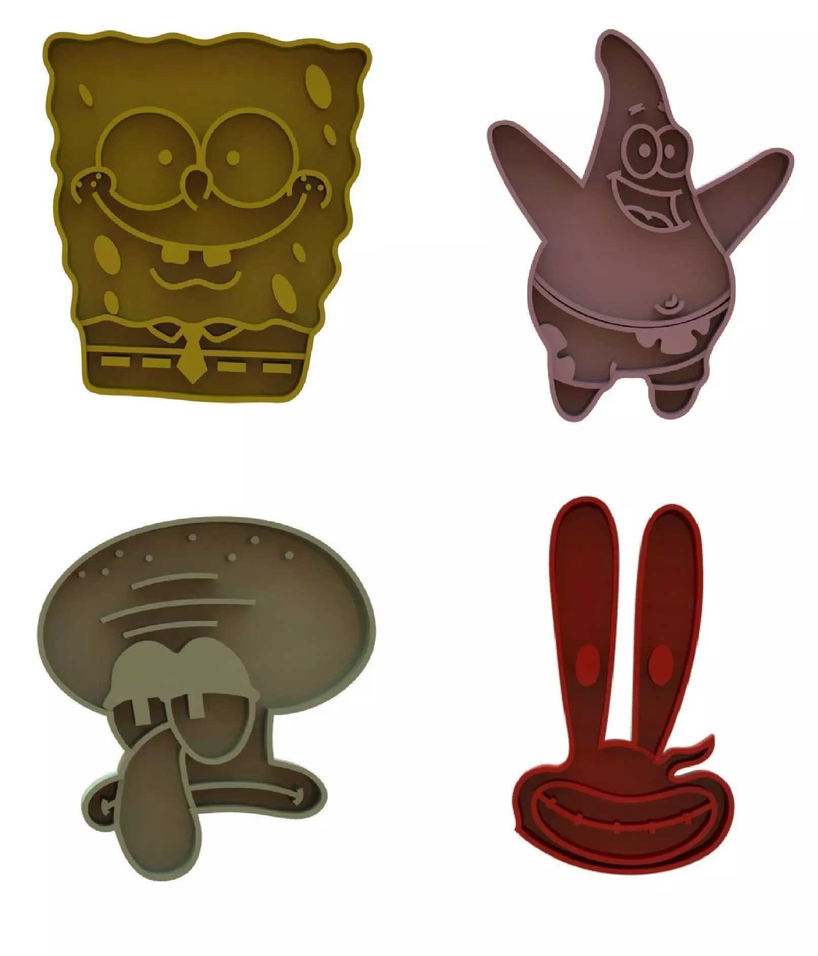 Spongebob squarepants cookie cutters set 3D print model_0