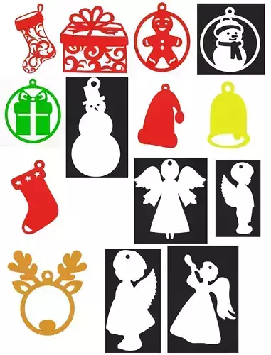 Christmas tree decorations pack 3D print model