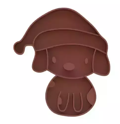 Christmas dog cookie cutter 3D print model