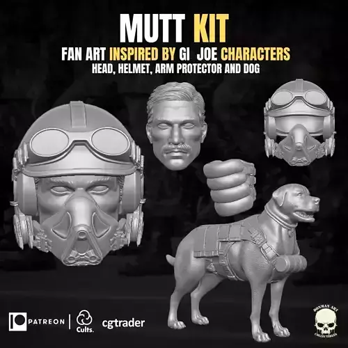Mutt Kit fan art for action figures 3D print model