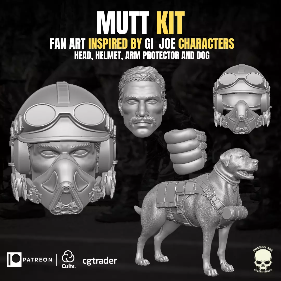 Mutt Kit fan art for action figures 3D print model