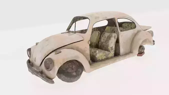  VW Beetle wreck Free 3D model