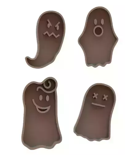 Halloween ghosts cookie cutters set