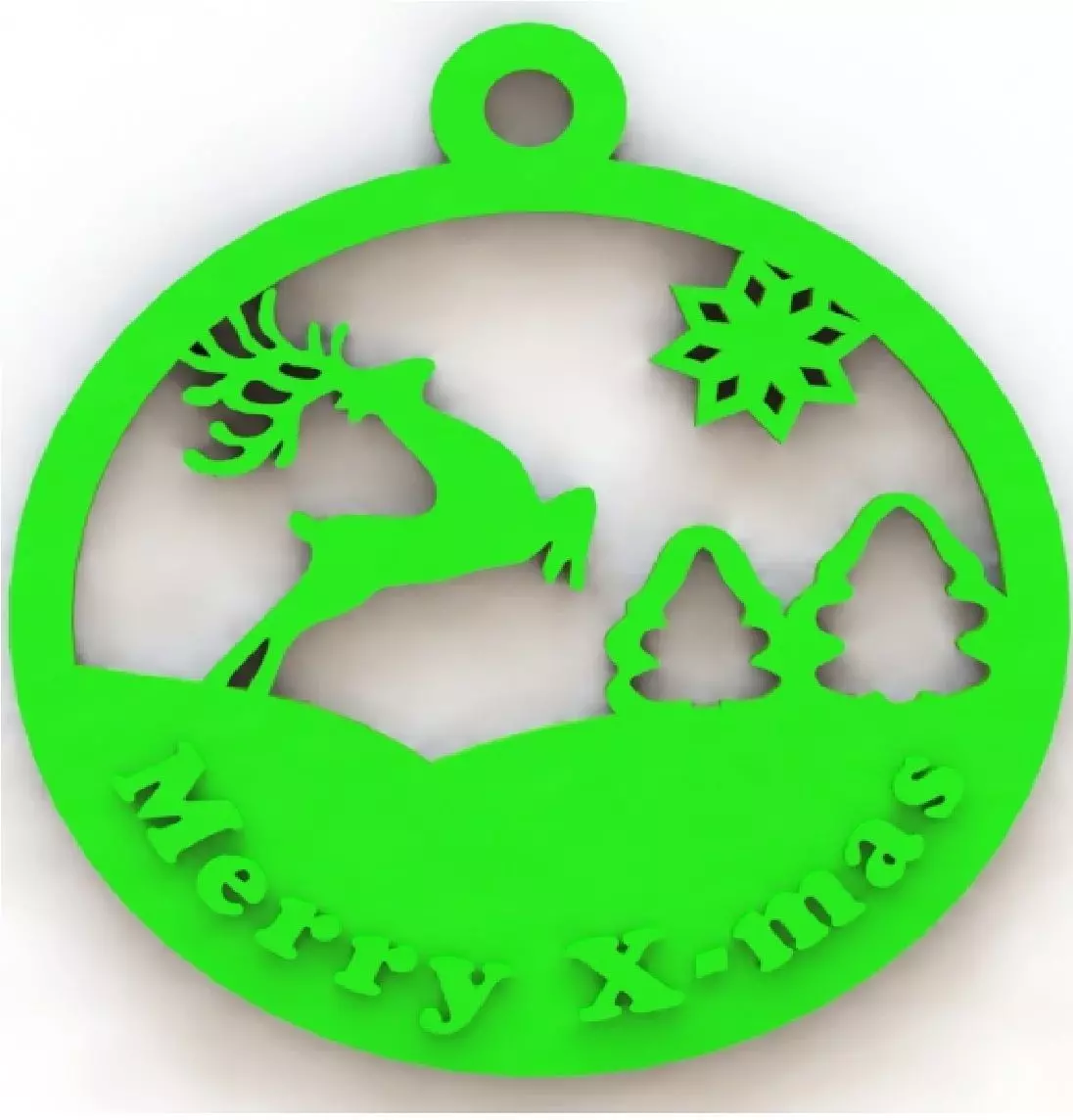 Christmas tree decoration 3D print model_0