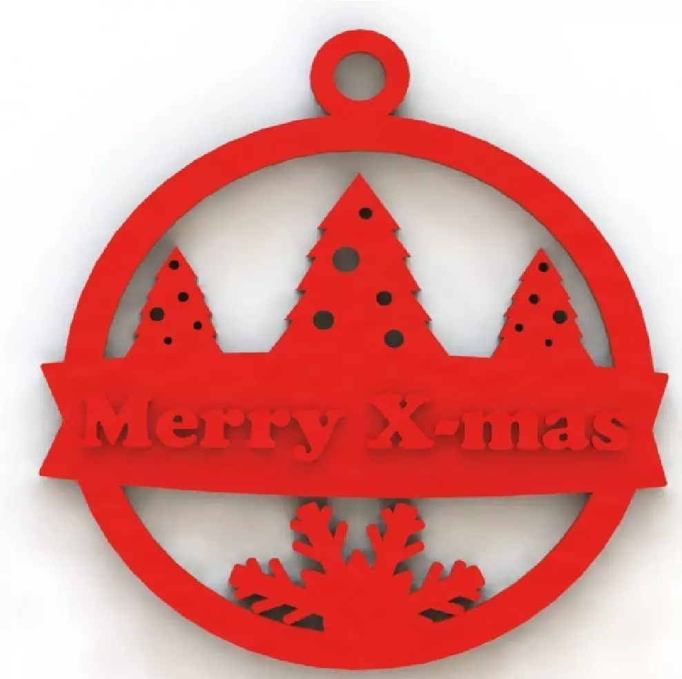 Christmas tree decoration 3D print model_0