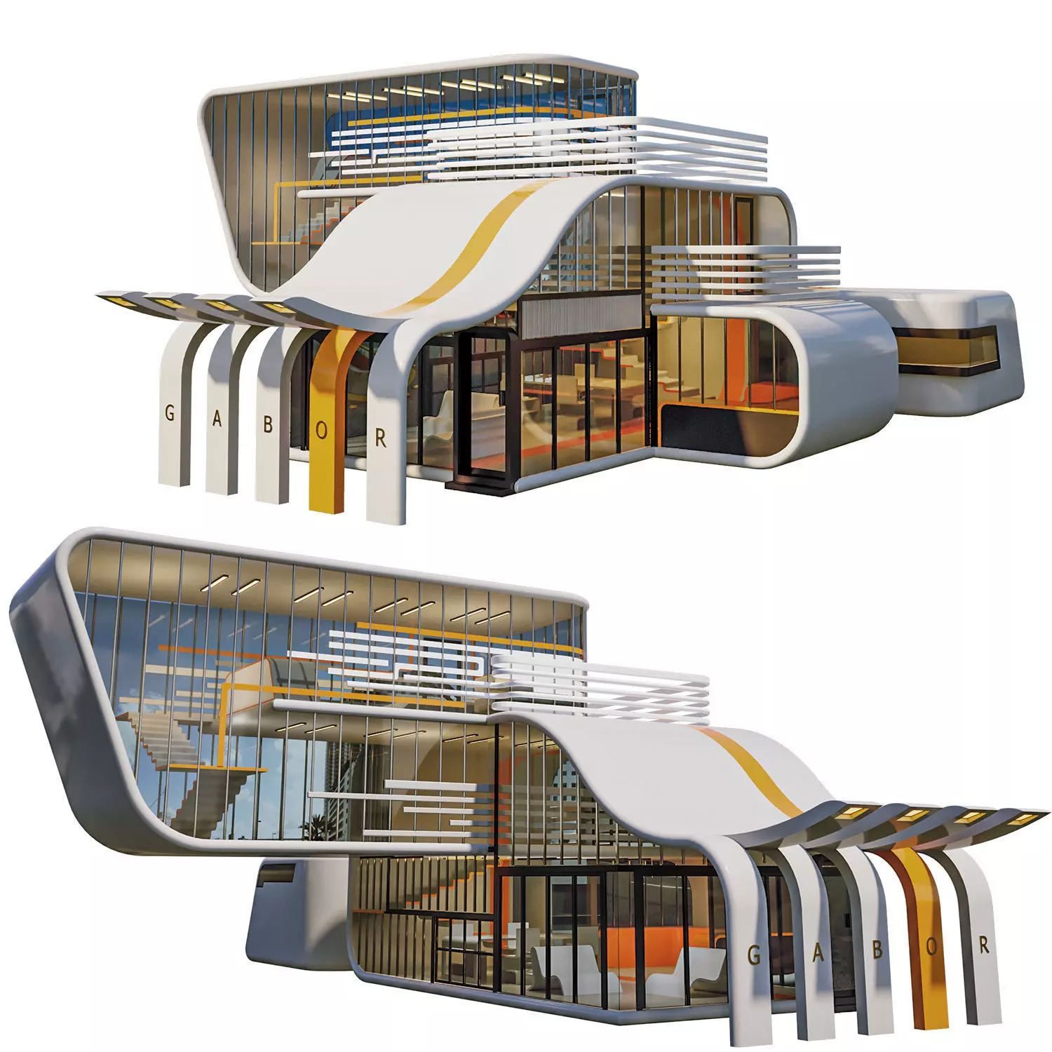 Studio House Low-poly 3D model_0