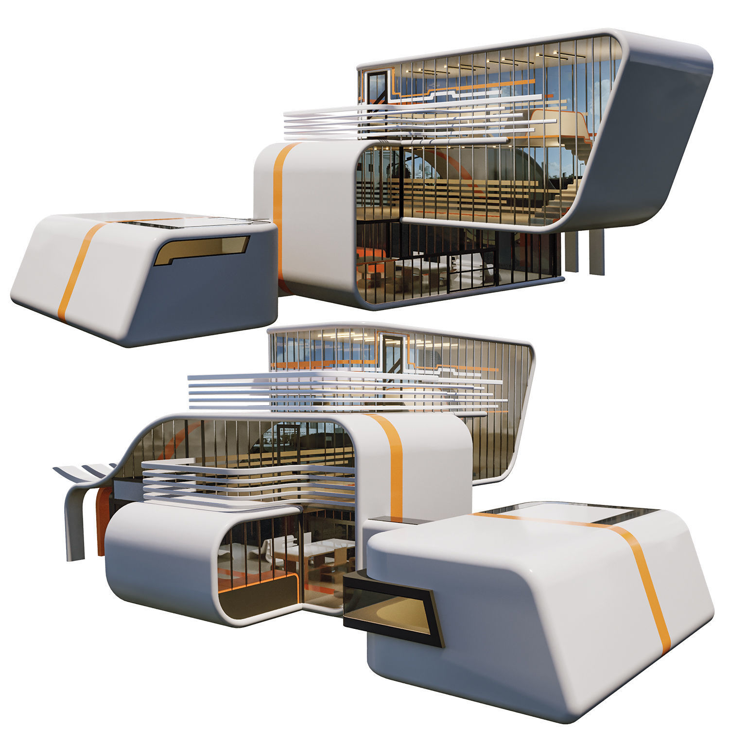 Studio House Low-poly 3D model_1