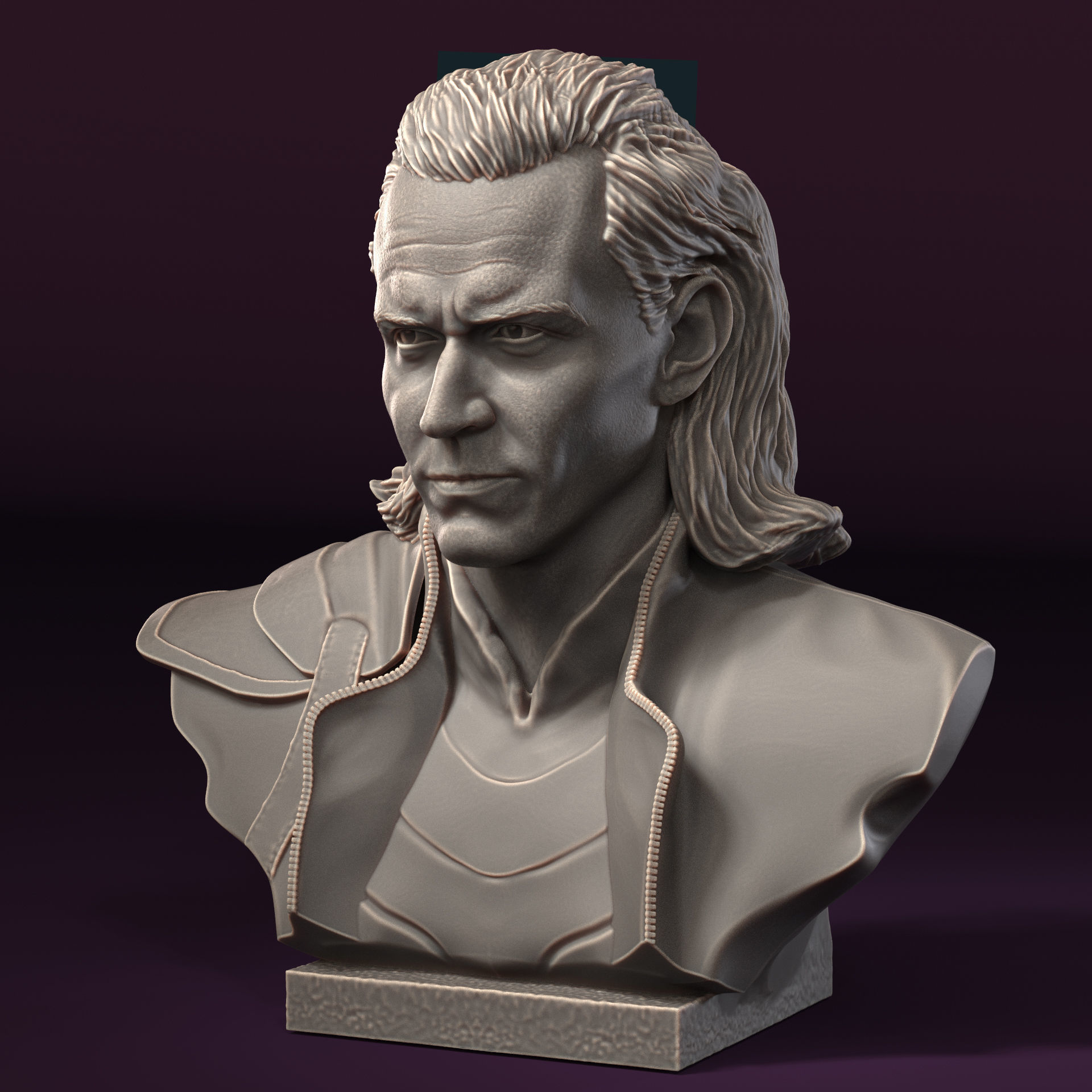 Loki bust 3D print model_5