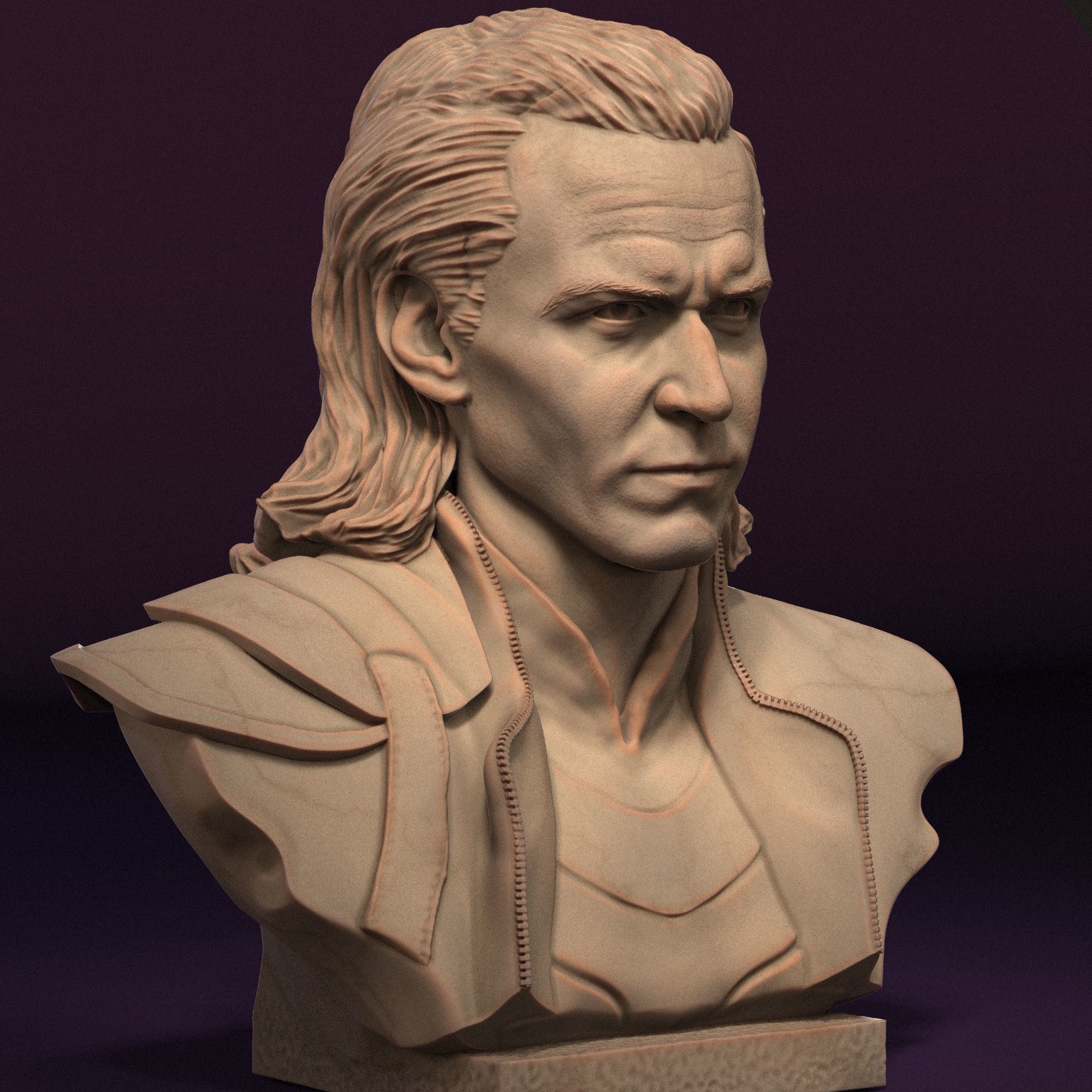Loki bust 3D print model_3