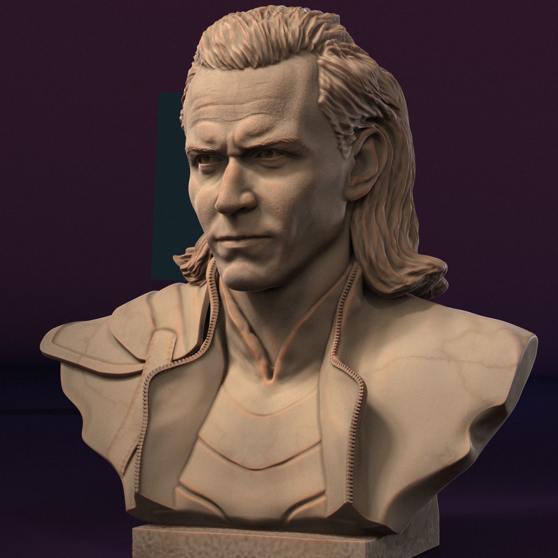 Loki bust 3D print model_4