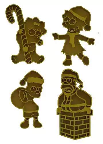 Simpsons cookie cutters pack 3D print model