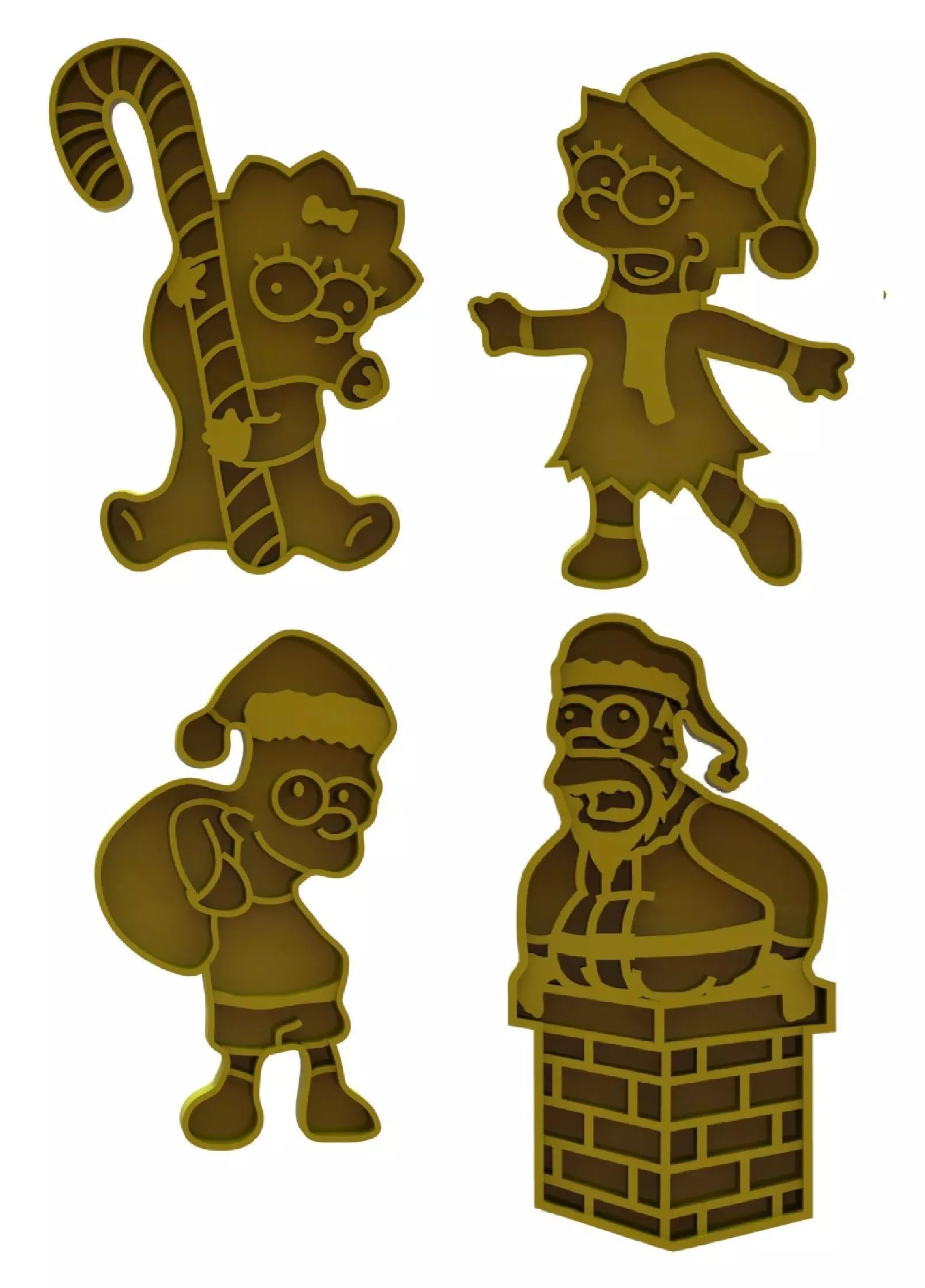 Simpsons cookie cutters pack 3D print model_0