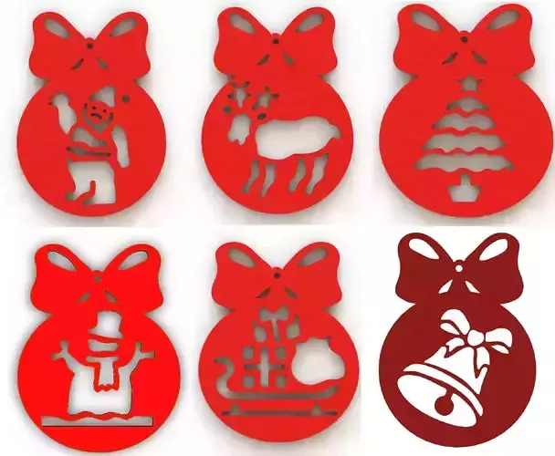 Christmas tree decorations pack 3D print model