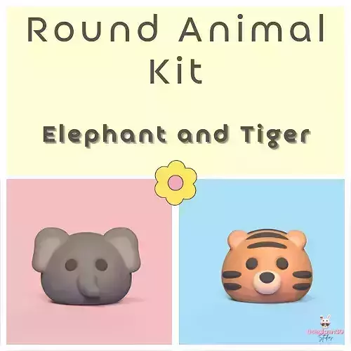 Round Animals Kit - Elephant and Tiger