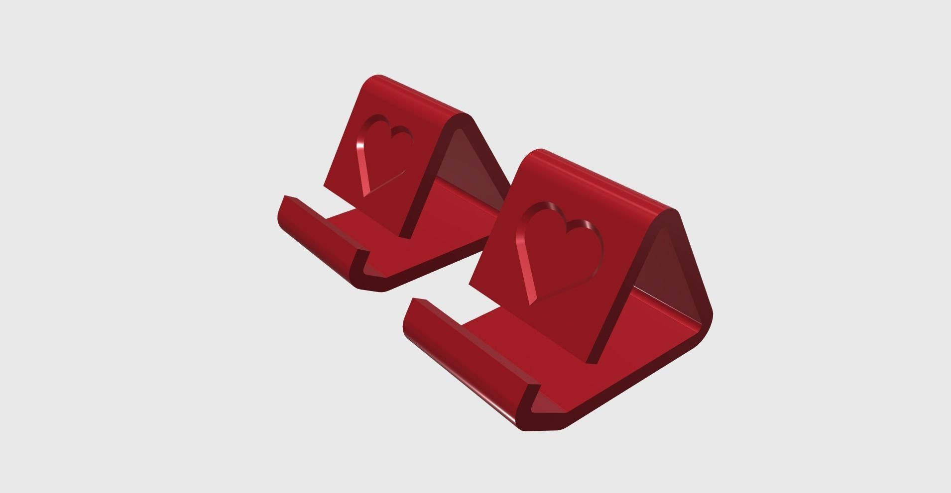 Phone holder HEART for phones with and without cover easy print 3D print model_6