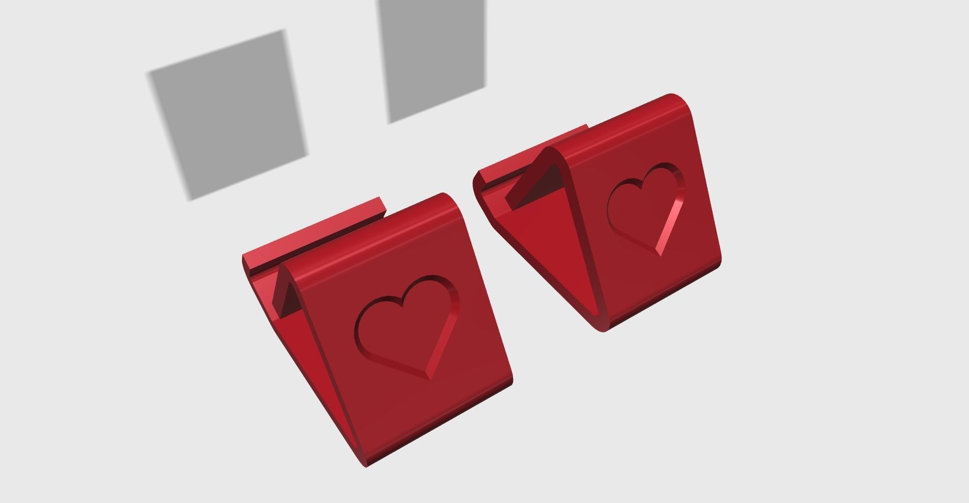Phone holder HEART for phones with and without cover easy print 3D print model_7