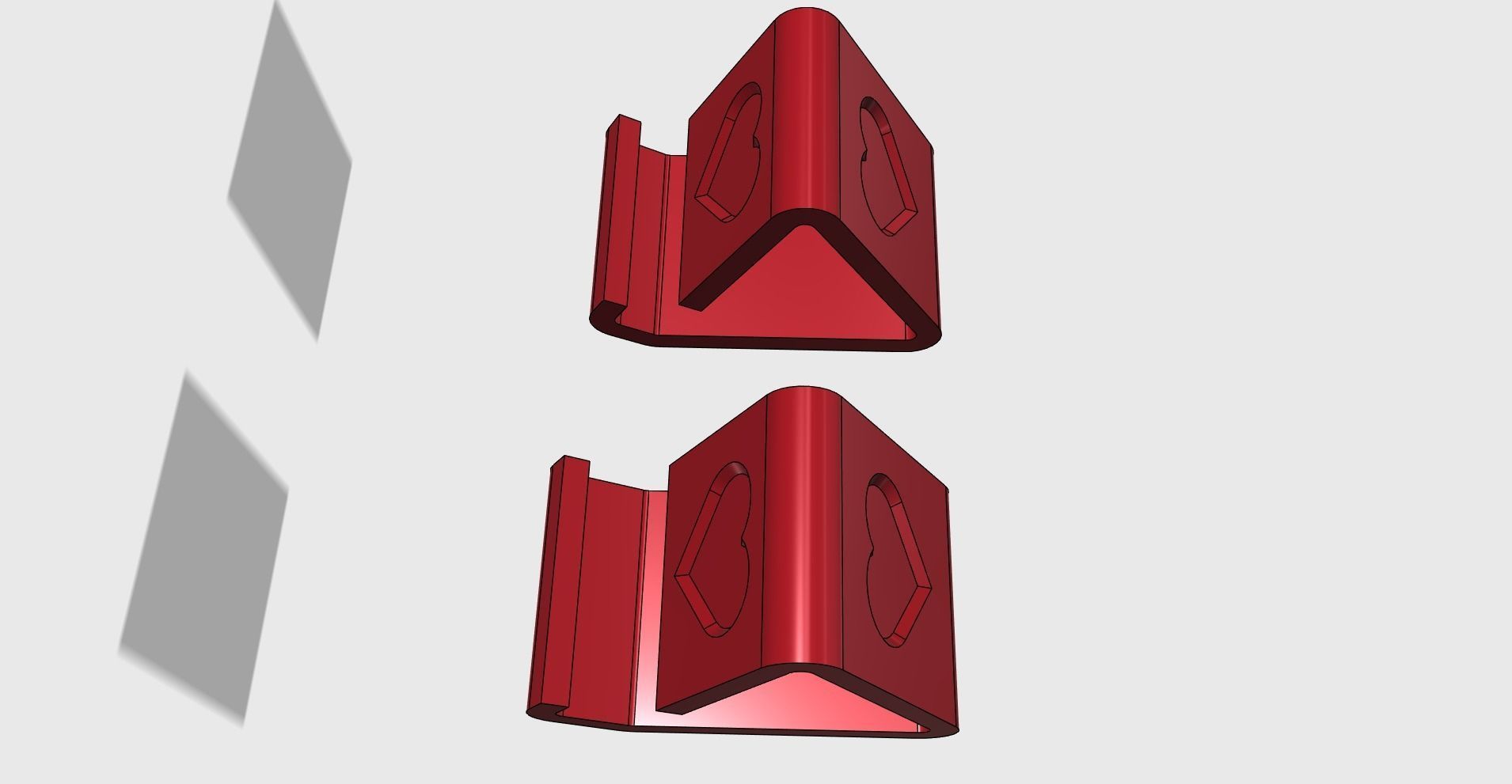 Phone holder HEART for phones with and without cover easy print 3D print model_4