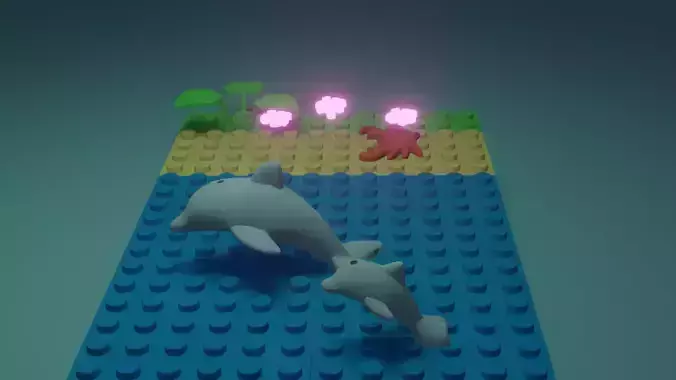 LEGO  dolphins 3D model